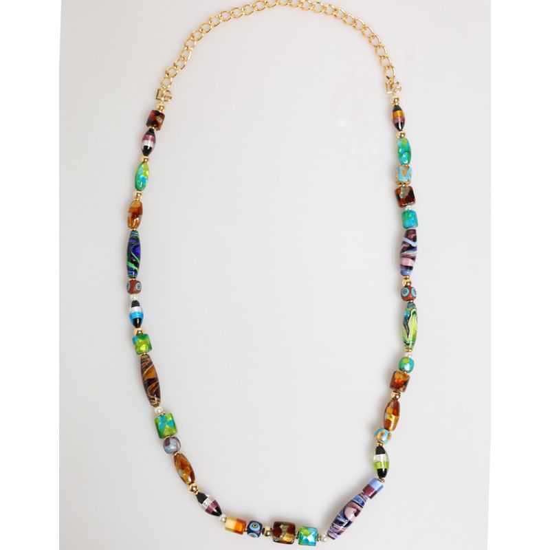 Dolce Gabbana Multicolor Murano Glass Beads Brass Women Jewelry Womens 1912$